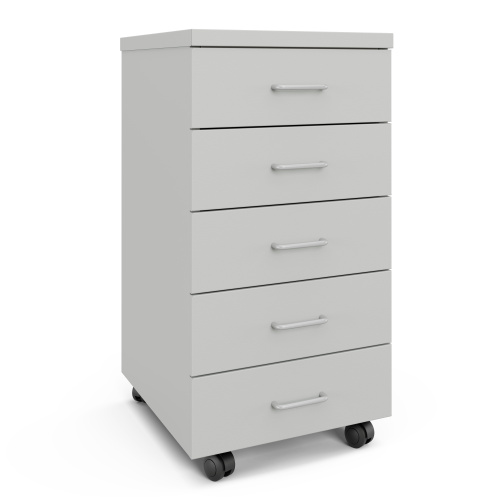 77.0655.01.10.02 Тумба подкатная 5 ящиков 400х540х820 мм, высокая, серый металл - СТАЛЬ