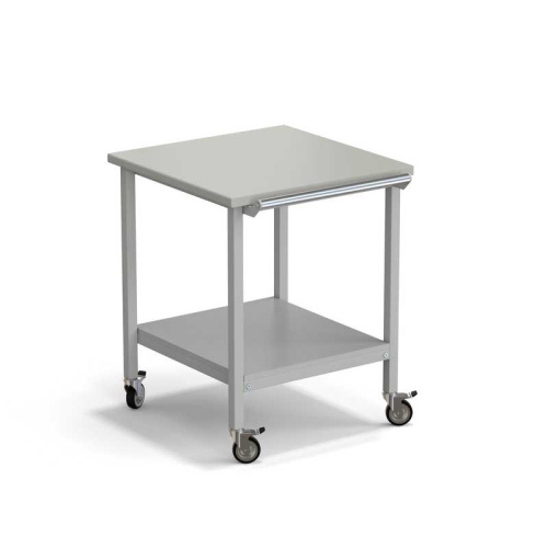 77.0059.10.14 Стол подкатной с нижней полкой ЭКРОС 600х600х750 мм, раб. поверхность - ЛАМИНАТ СЕРЫЙ